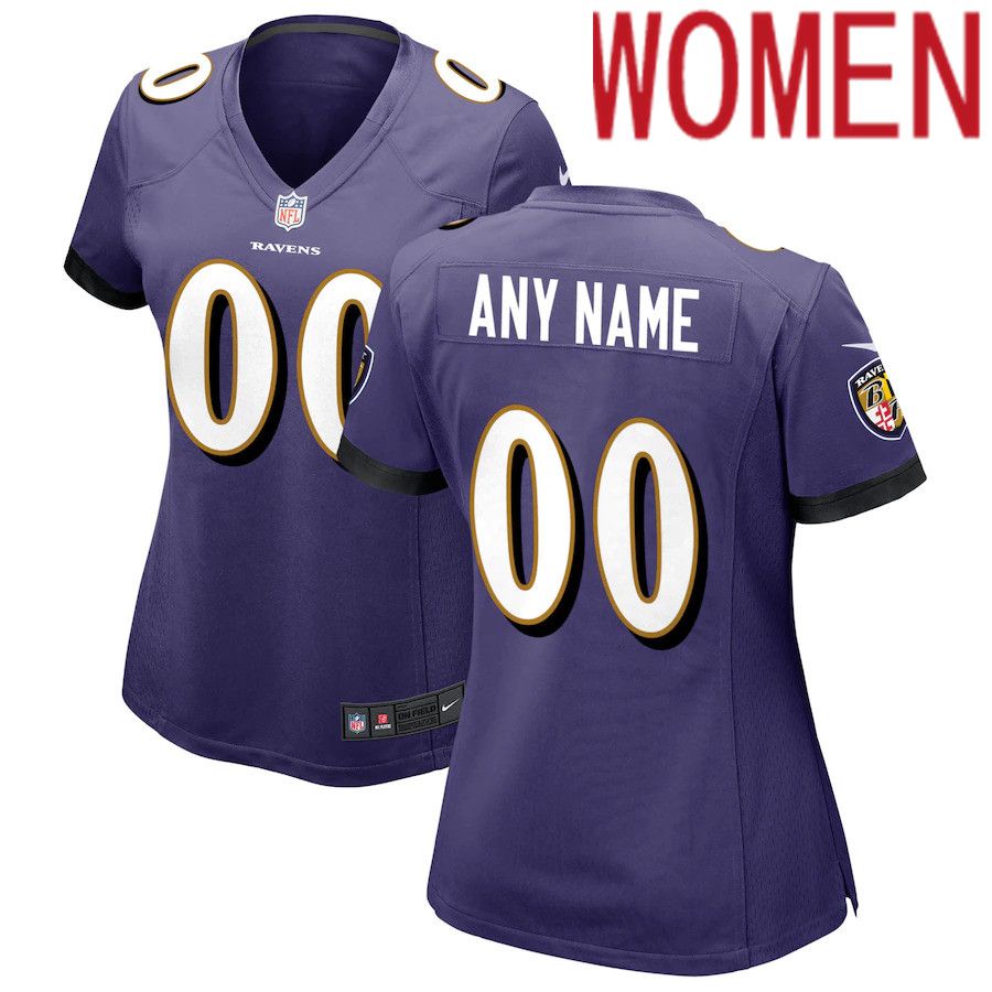 Women Baltimore Ravens Nike Purple Custom Game NFL Jersey